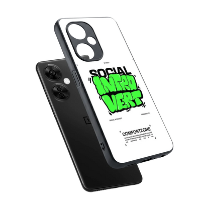 Social Introvert sleek oneplus nord ce 3 lite cover with tempered glass back and TPU edges