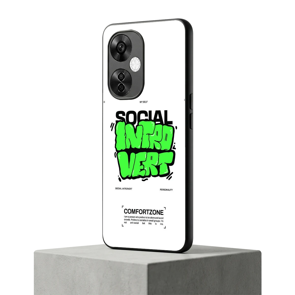 Social Introvert oneplus nord ce 3 lite mobile cover | shockproof glass phone case