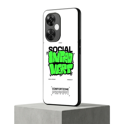 Social Introvert oneplus nord ce 3 lite mobile cover | shockproof glass phone case