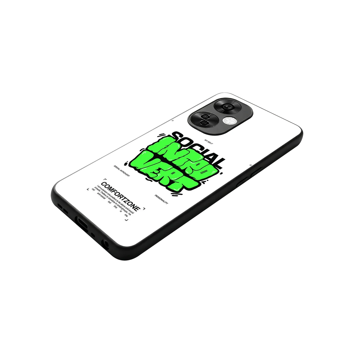 Social Introvert stylish phone case for oneplus nord ce 3 lite | glossy glass and slim fit