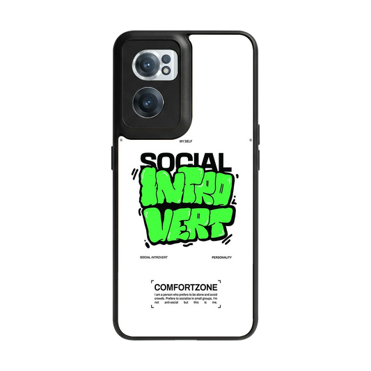 Social Introvert back phone cover | glass case for oneplus nord ce 2
