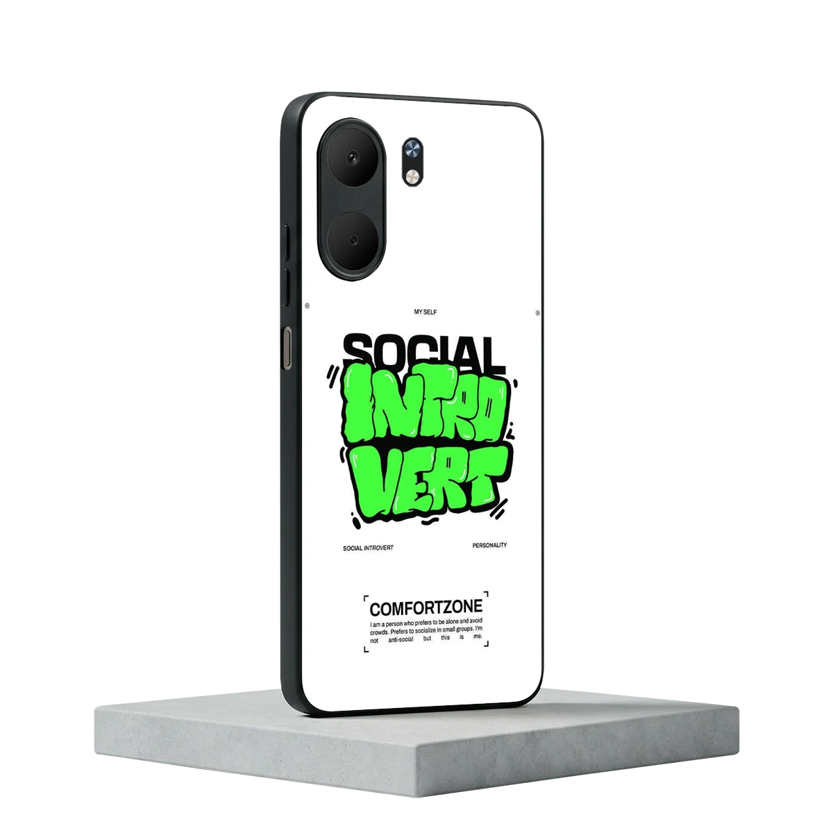 Social Introvert Phone Case for Oppo A5X 5G | Glass Case – Boujee
