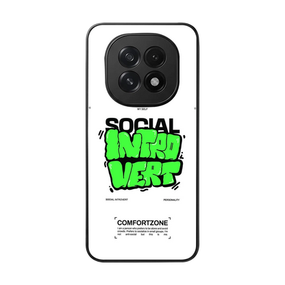 Social Introvert back phone cover | glass case for oppo f29 5g