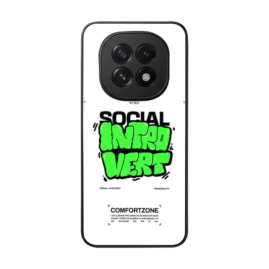 Social Introvert back phone cover | glass case for oppo f29 5g