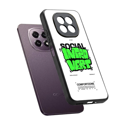 Social Introvert sleek oppo f29 5g cover with tempered glass back and TPU edges