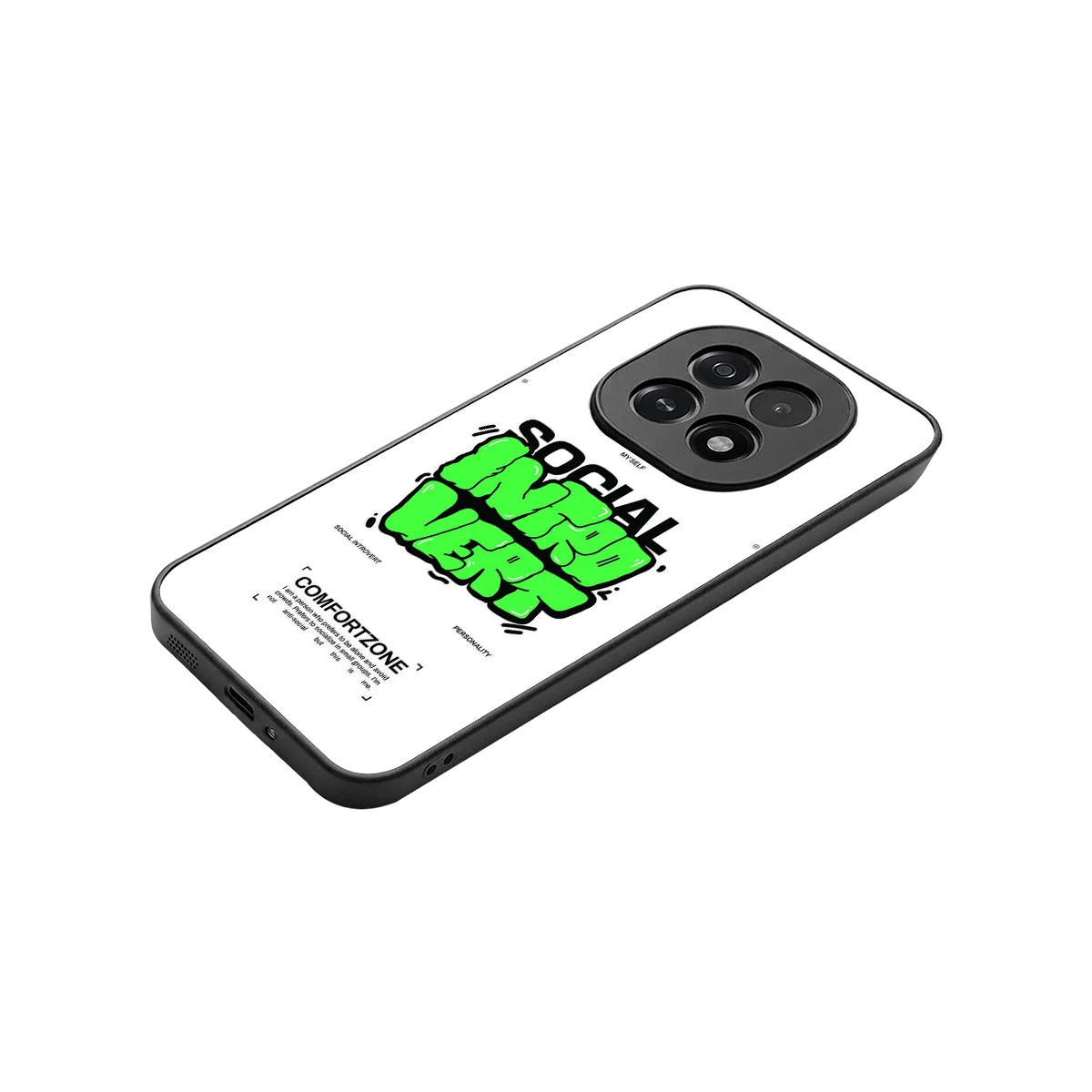 Social Introvert stylish phone case for oppo f29 5g | glossy glass and slim fit