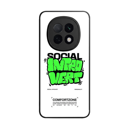 Social Introvert back phone cover | glass case for oppo f29 pro 5g