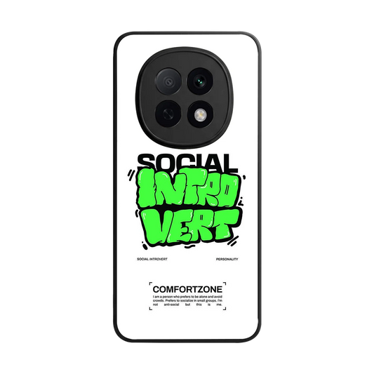 Social Introvert back phone cover | glass case for oppo f29 pro 5g