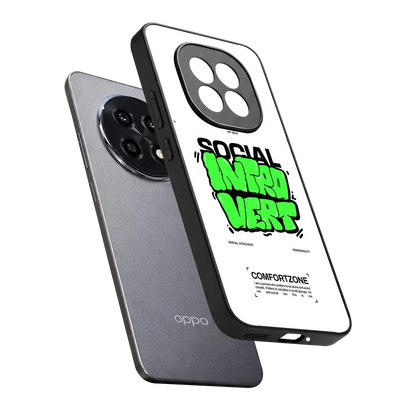 Social Introvert sleek oppo f29 pro 5g cover with tempered glass back and TPU edges