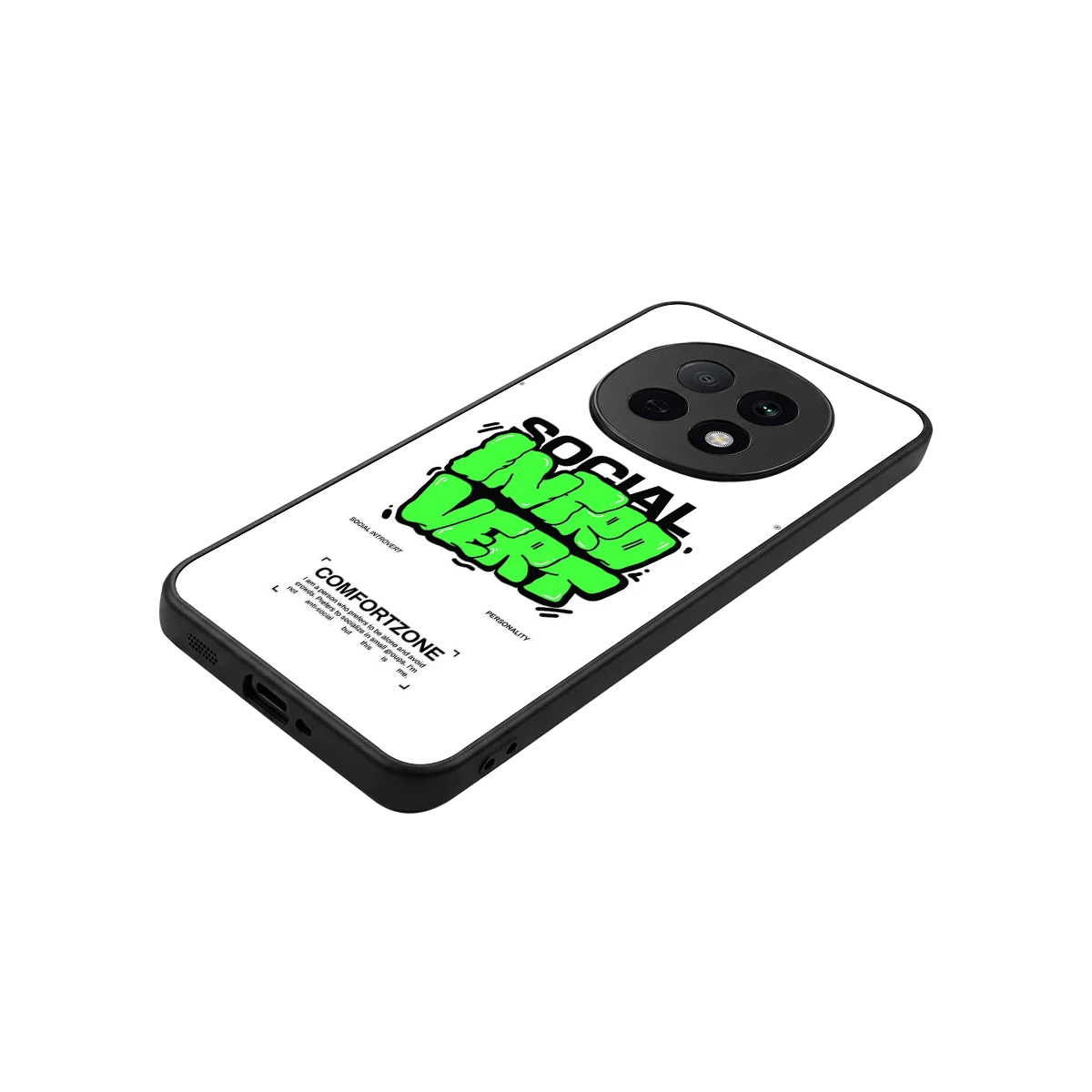 Social Introvert stylish phone case for oppo f29 pro 5g | glossy glass and slim fit