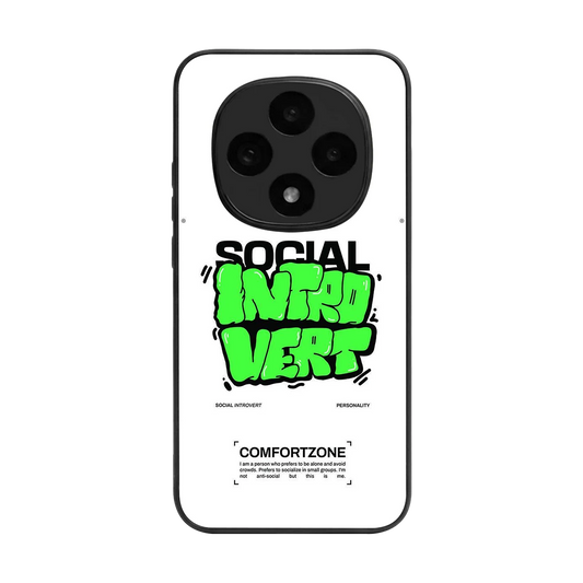 Social Introvert back phone cover | glass case for oppo f31 pro 5g