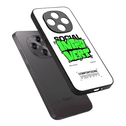 Social Introvert sleek oppo f31 pro 5g cover with tempered glass back and TPU edges