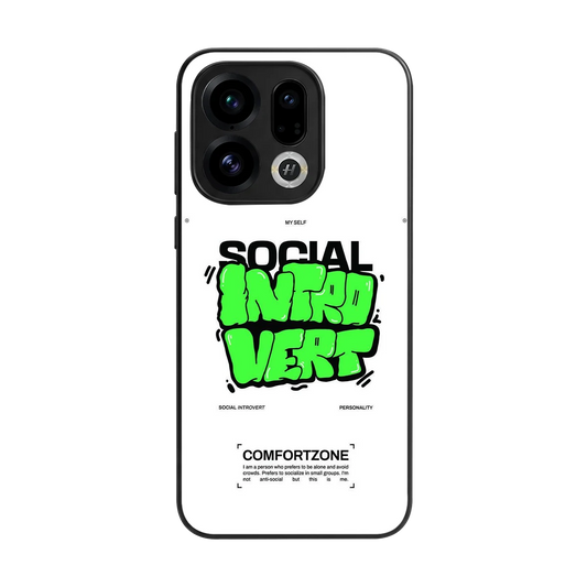 Social Introvert back phone cover | glass case for oppo find x9