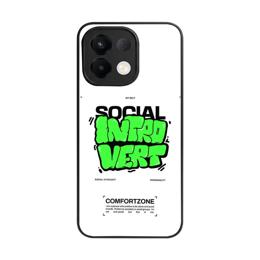 Social Introvert back phone cover | glass case for oppo k13 5g