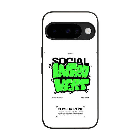 Social Introvert back phone cover | glass case for google pixel 10