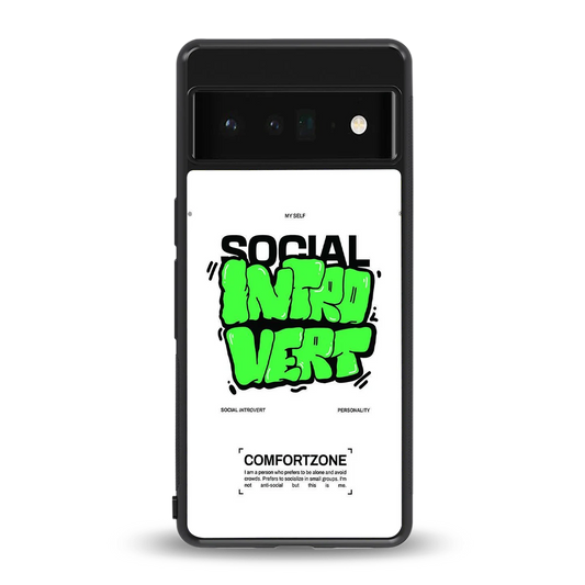 Social Introvert back phone cover | glass case for google pixel 6 pro