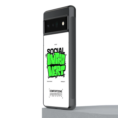 Social Introvert stylish phone case for google pixel 6 pro | glossy glass and slim fit