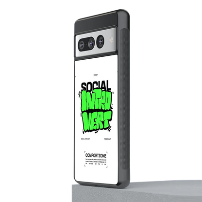 Social Introvert stylish phone case for google pixel 7 pro | glossy glass and slim fit