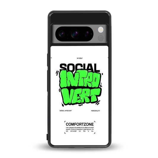 Social Introvert back phone cover | glass case for google pixel 8 pro