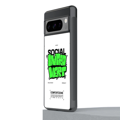 Social Introvert stylish phone case for google pixel 8 pro | glossy glass and slim fit