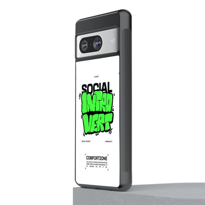 Social Introvert stylish phone case for google pixel 8 | glossy glass and slim fit