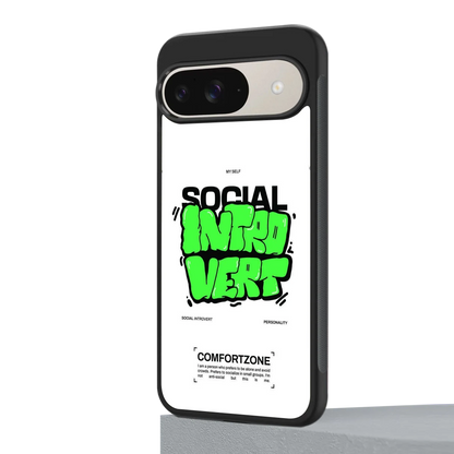 Social Introvert google pixel 9 mobile cover | shockproof glass phone case