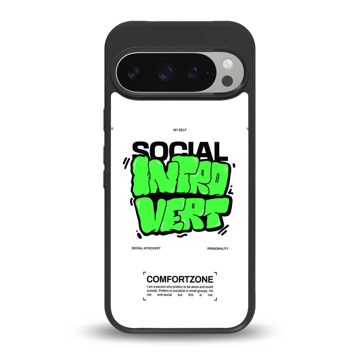 Social Introvert back phone cover | glass case for google pixel 9 pro xl