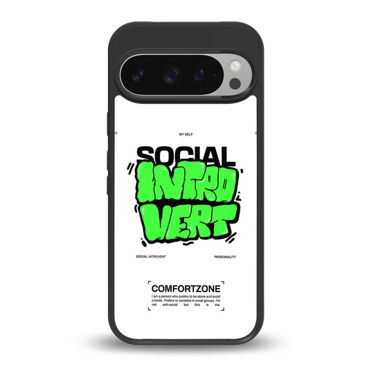 Social Introvert back phone cover | glass case for google pixel 9 pro xl