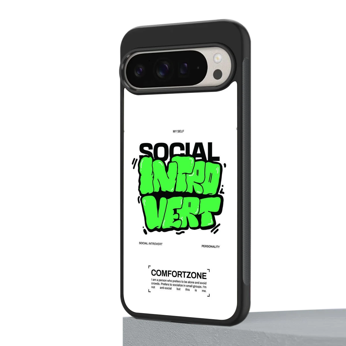 Social Introvert google pixel 9 pro xl mobile cover | shockproof glass phone case