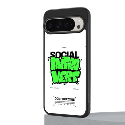 Social Introvert google pixel 9 pro xl mobile cover | shockproof glass phone case