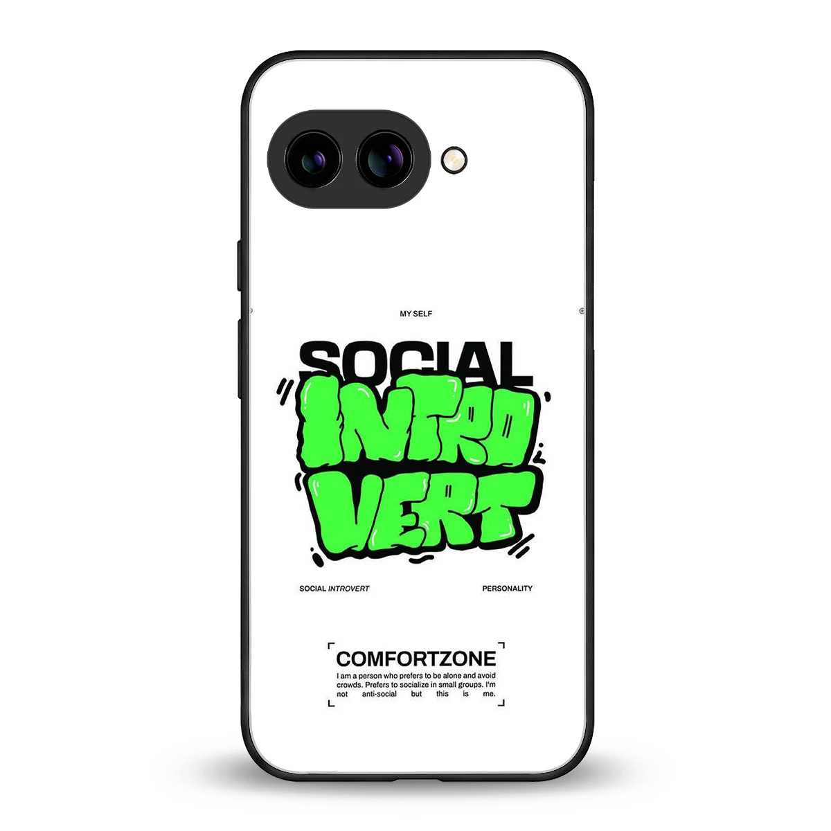 Social Introvert back phone cover | glass case for google pixel 10a