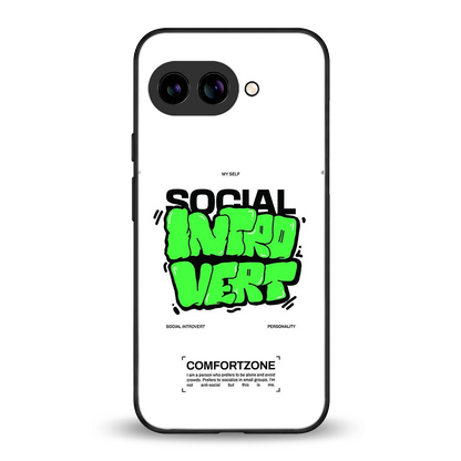 Social Introvert back phone cover | glass case for google pixel 10a
