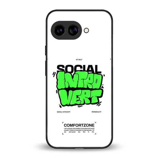 Social Introvert back phone cover | glass case for google pixel 10a