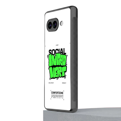 Social Introvert google pixel 10a mobile cover | shockproof glass phone case