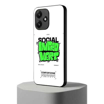 Social Introvert redmi 12 5g mobile cover | shockproof glass phone case