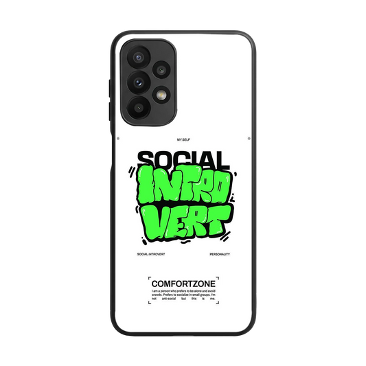 Social Introvert back phone cover | glass case for samsung galaxy a23
