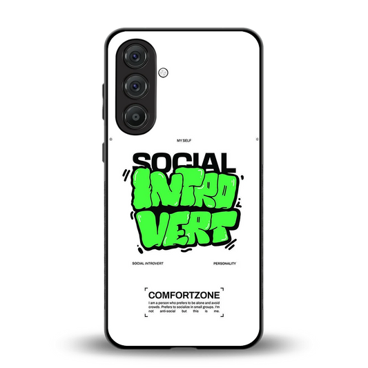 Social Introvert back phone cover | glass case for samsung galaxy m36 5g