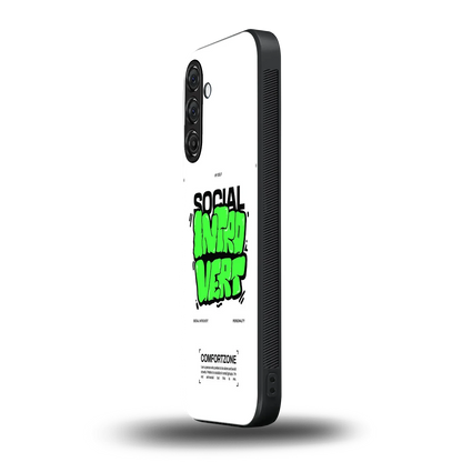 Social Introvert samsung galaxy m36 5g mobile cover | shockproof glass phone case