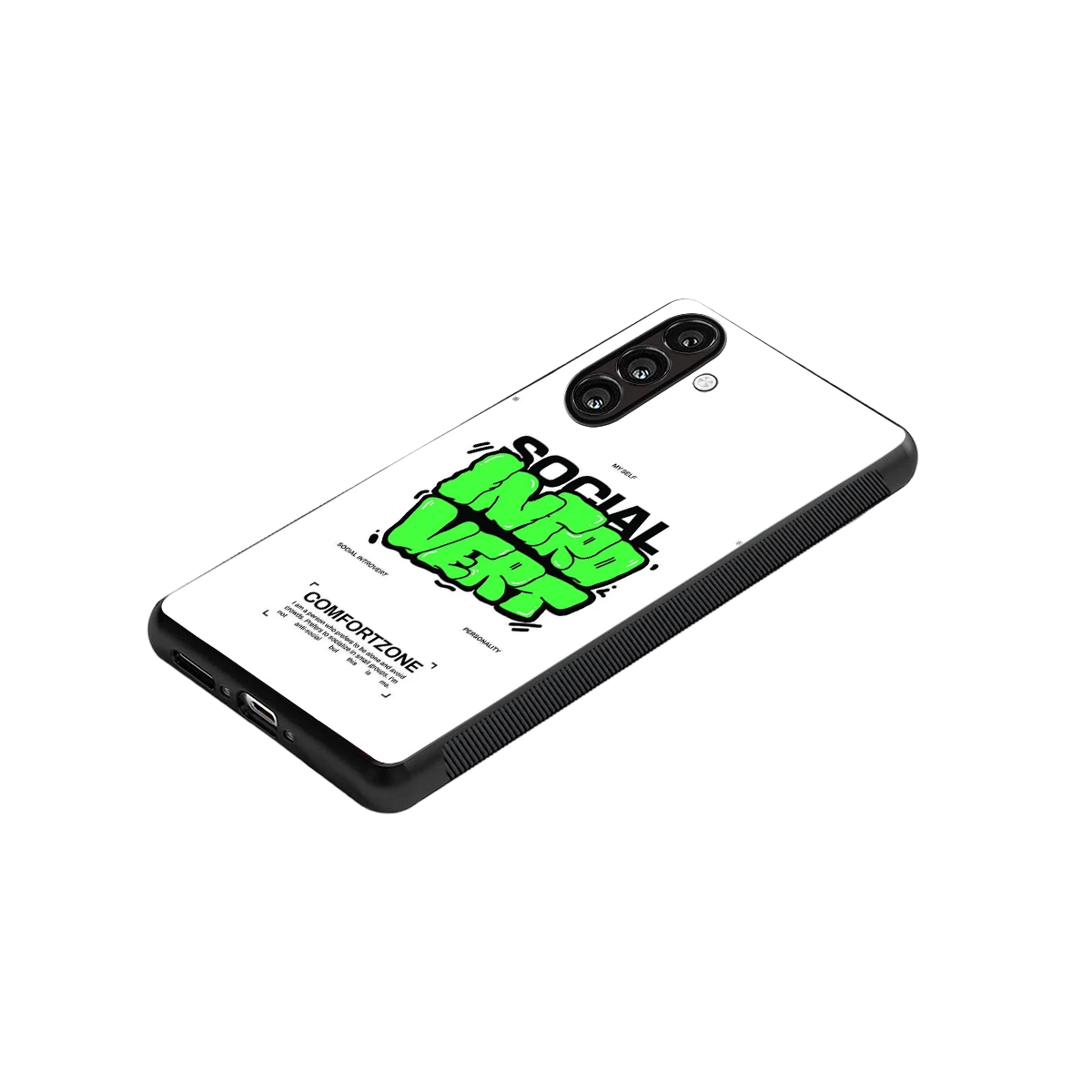 Social Introvert stylish phone case for samsung galaxy m36 5g | glossy glass and slim fit