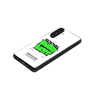 Social Introvert stylish phone case for samsung galaxy m36 5g | glossy glass and slim fit