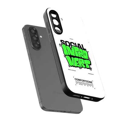 Social Introvert sleek samsung galaxy a36 5g cover with tempered glass back and TPU edges