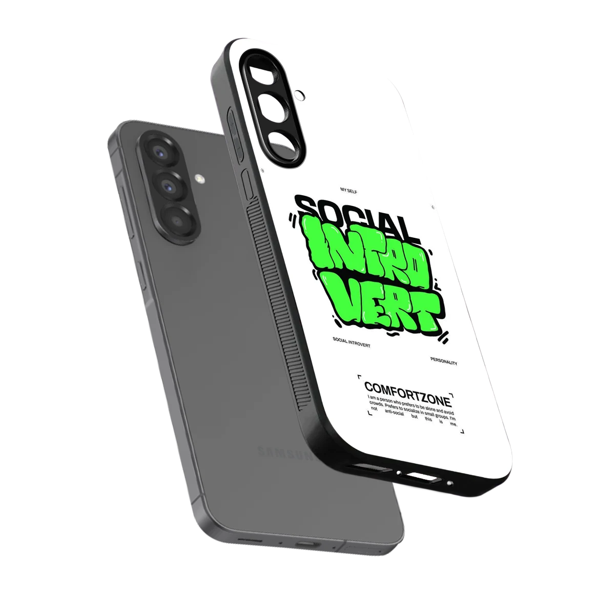Social Introvert sleek samsung galaxy a17 5g cover with tempered glass back and TPU edges