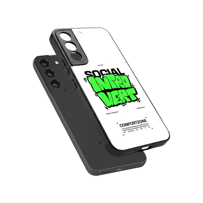 Social Introvert sleek samsung galaxy s22 cover with tempered glass back and TPU edges