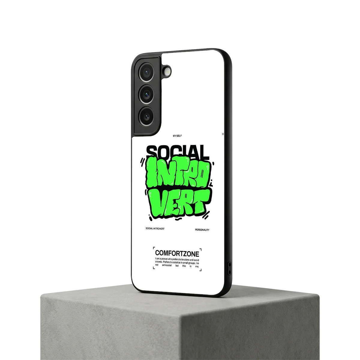 Social Introvert samsung galaxy s22 mobile cover | shockproof glass phone case