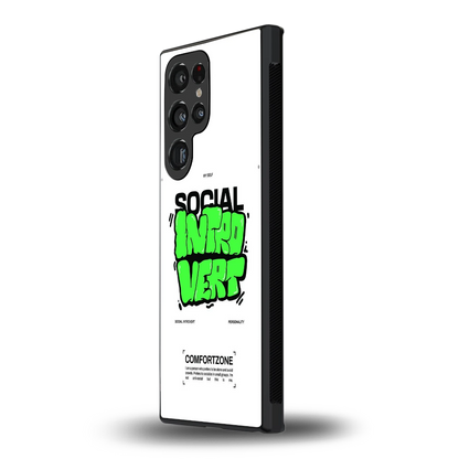 Social Introvert samsung galaxy s23 ultra mobile cover | shockproof glass phone case