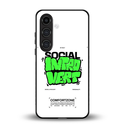 Social Introvert back phone cover | glass case for samsung galaxy s24 fe
