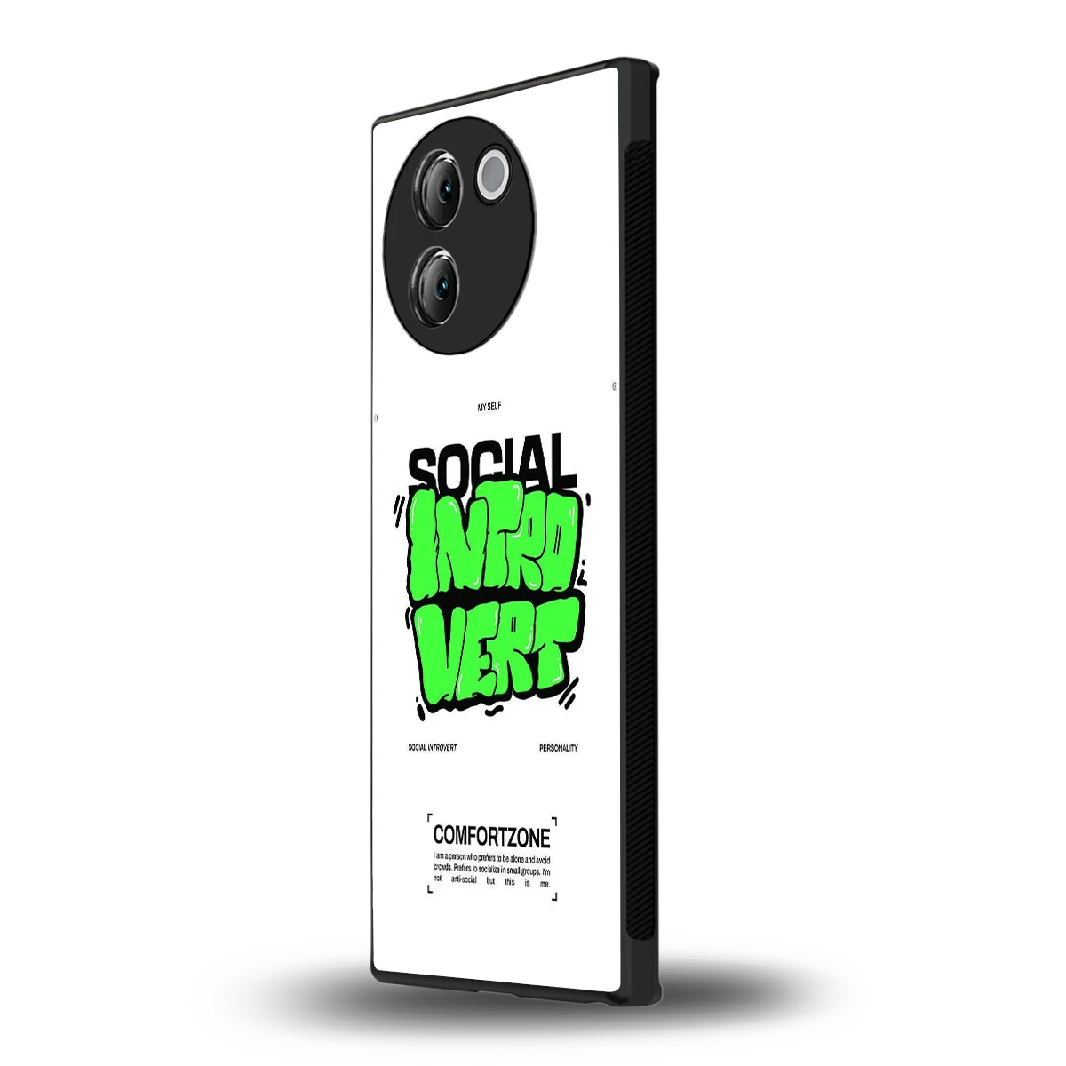 Social Introvert vivo v30e mobile cover | shockproof glass phone case