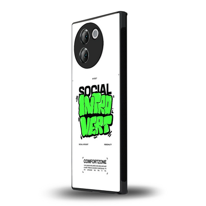 Social Introvert vivo v30e mobile cover | shockproof glass phone case