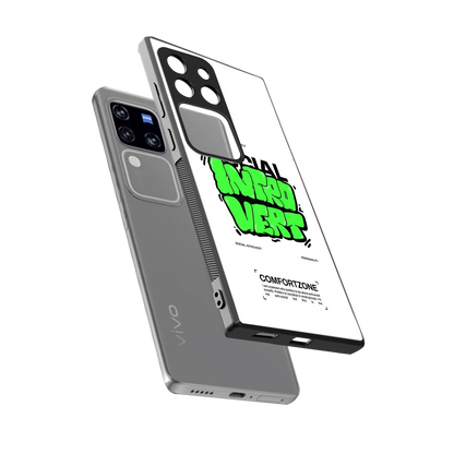 Social Introvert sleekvivo v30 pro cover with tempered glass back and TPU edges