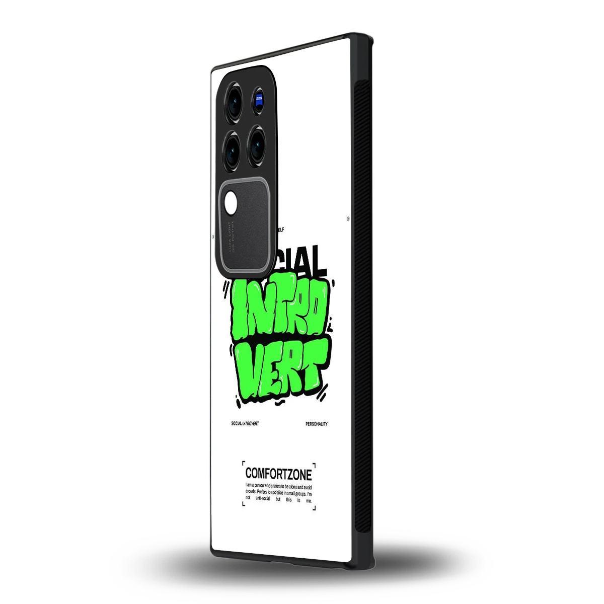 Social Introvertvivo v30 pro mobile cover | shockproof glass phone case